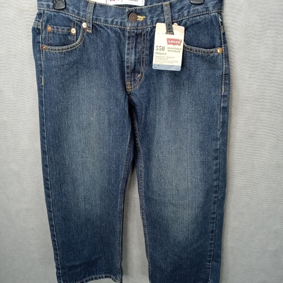 Levi's 550 Boys Jeans Relaxed Fit Tapered Leg adjustable waistband Kids size 8 H - Picture 2 of 7